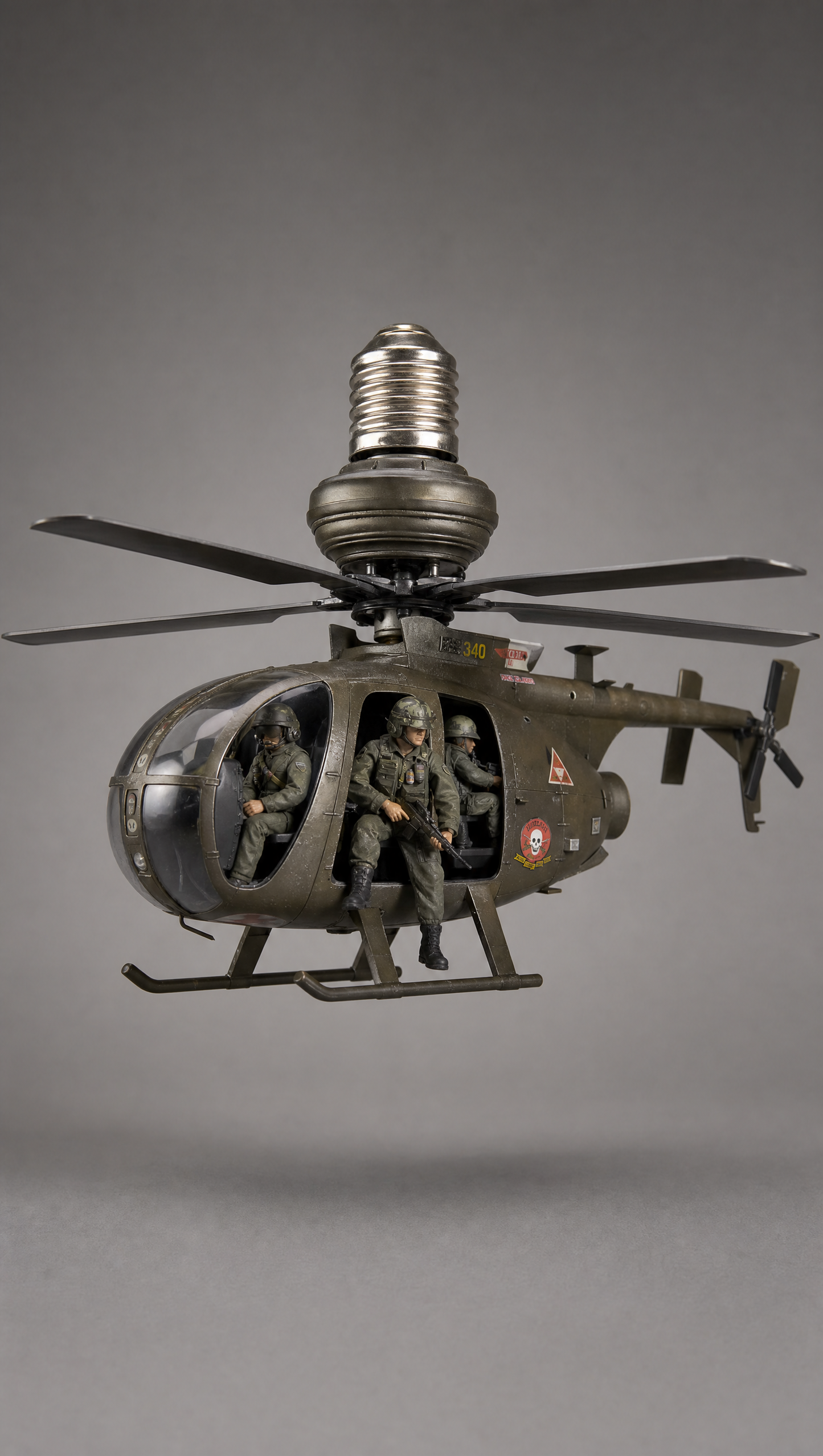 RotorOps Little Bird military helicopter ceiling fan attachment