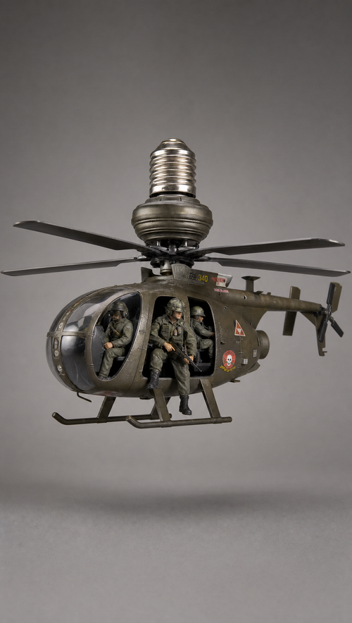 RotorOps Little Bird military helicopter ceiling fan attachment